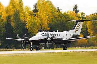 Superior Airways King Air charter from Red Lake, Ontario supporting positioning flights to Canadian hubs